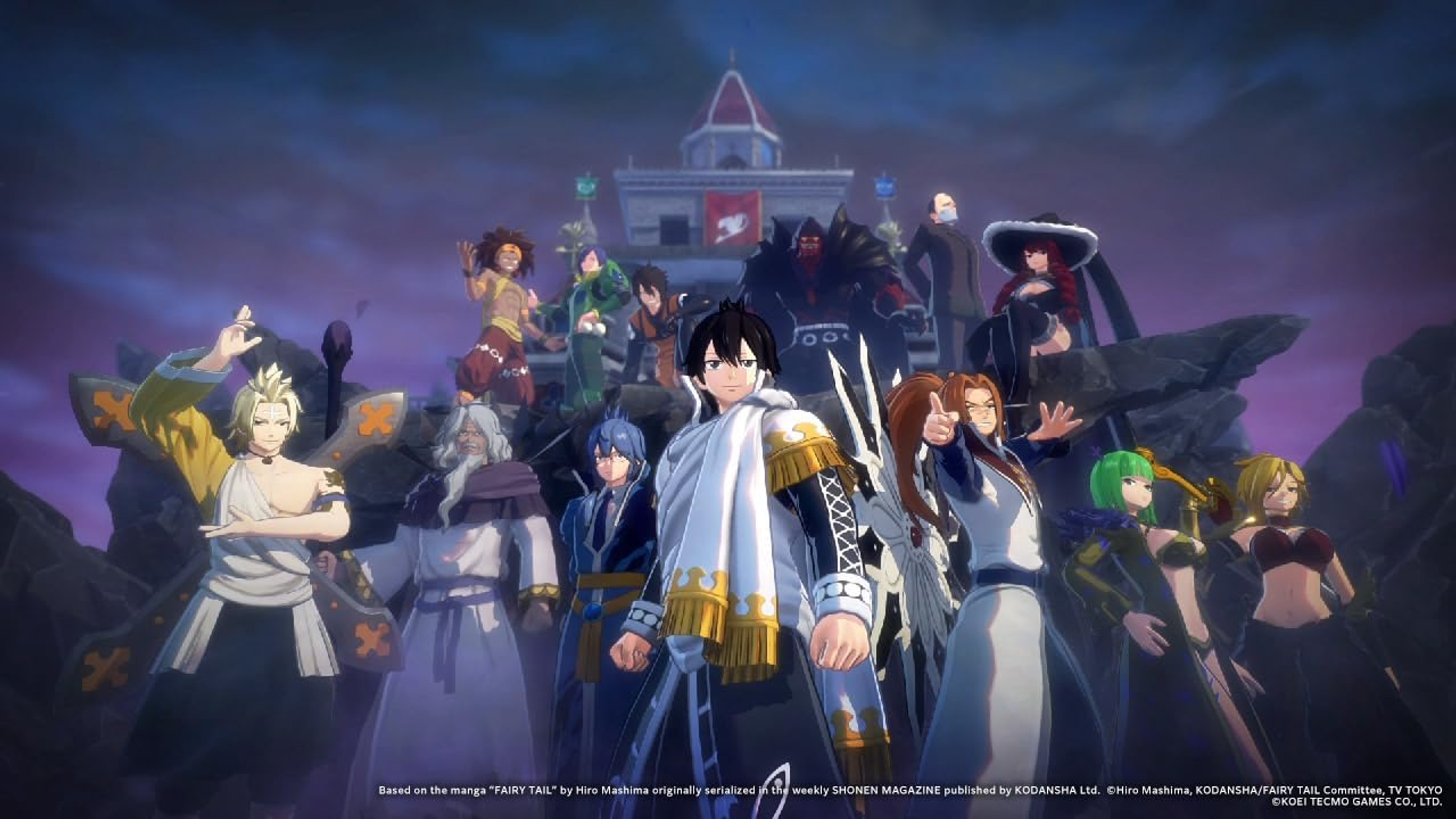 Un grupo de personajes de anime posando juntos.