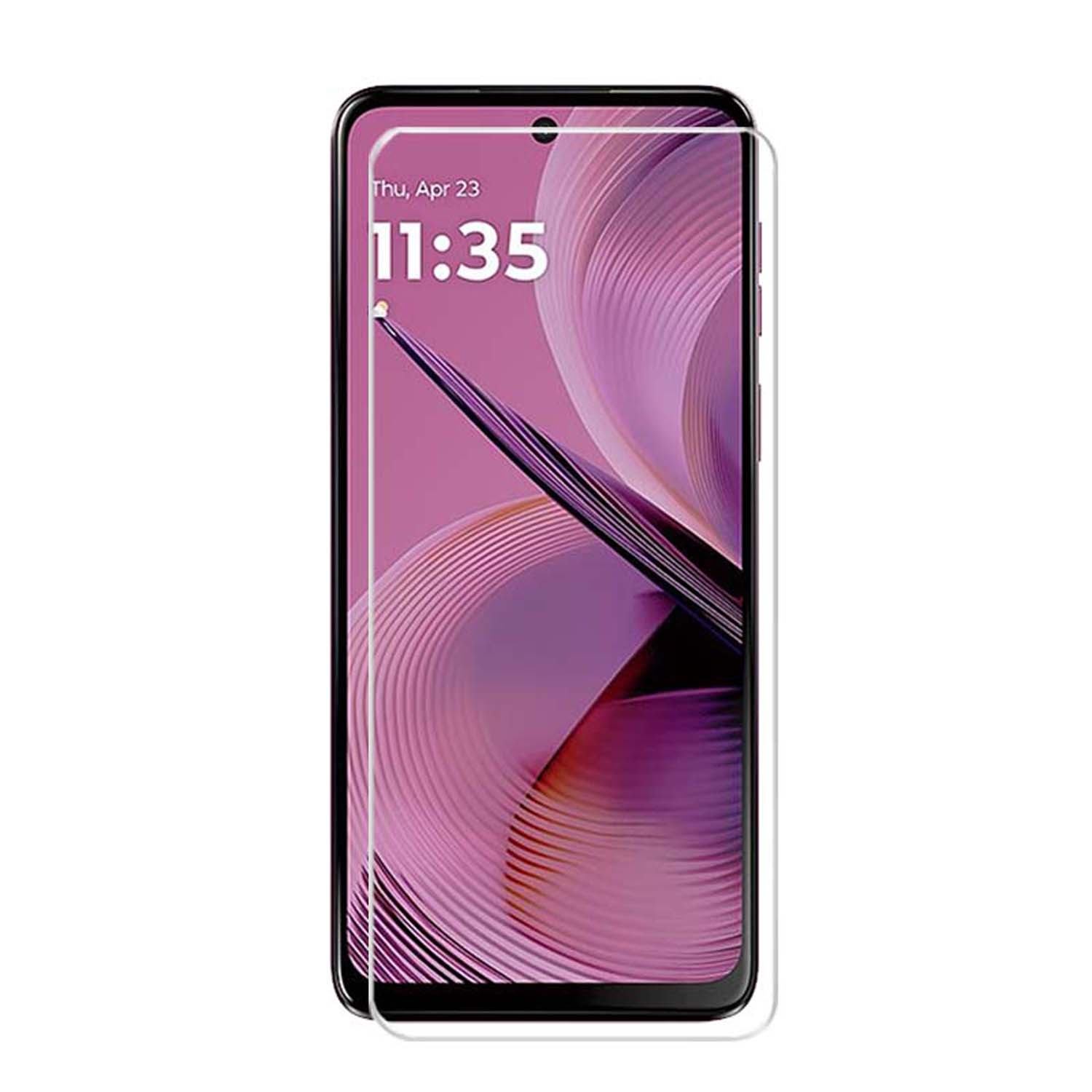 Écran de smartphone affichant l'heure. Protection d'écran sur le téléphone.