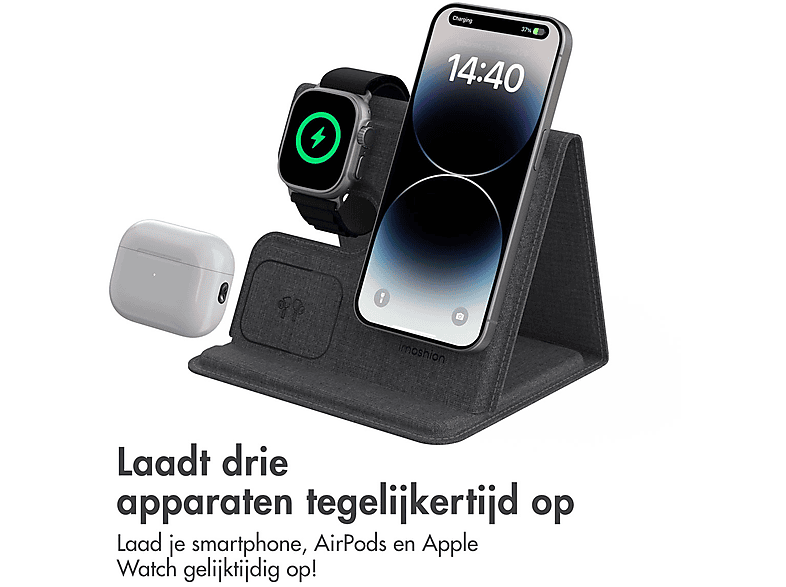 4-in-1 Station 15W Draadloze Oplader Apple iPhone/AirPods/Watch Wit