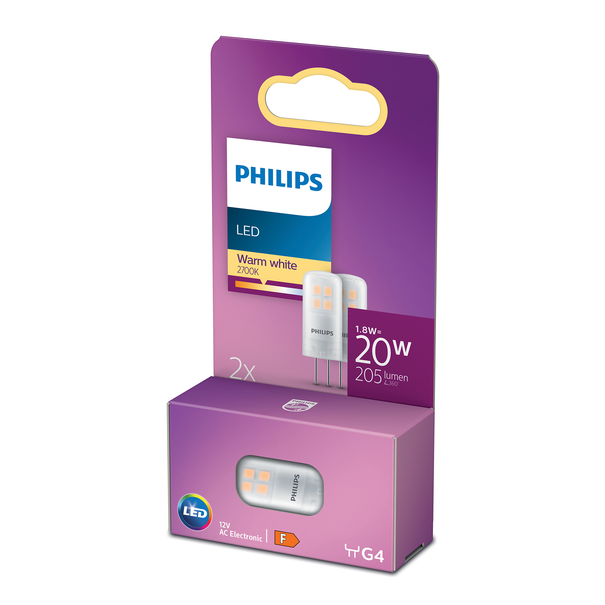Confezione di lampadine LED Philips, con informazioni sul prodotto.