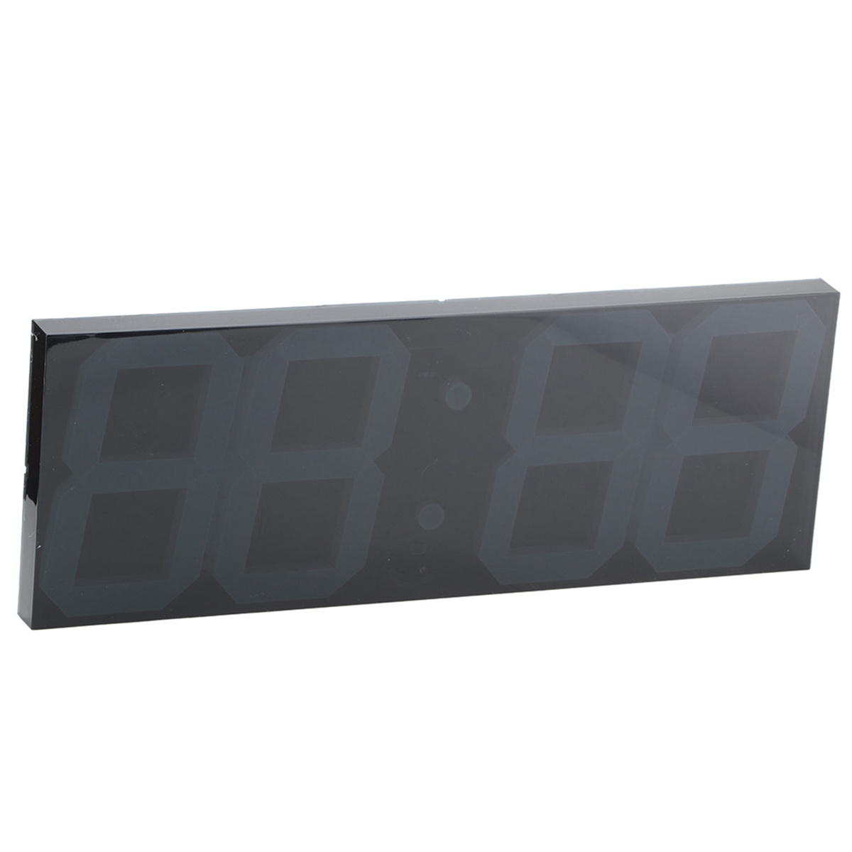 Schwarze Digitaluhr, die Zahlen anzeigt.