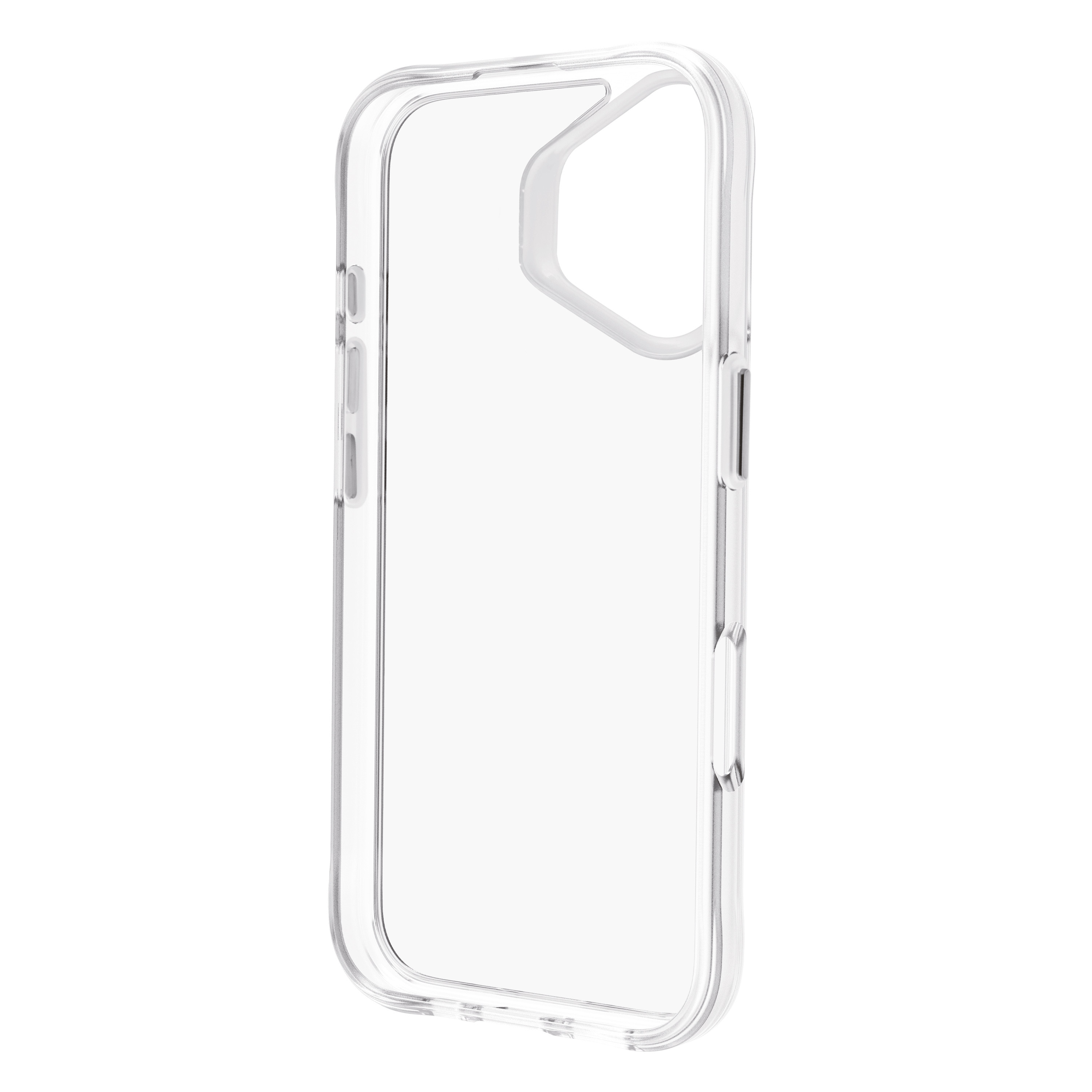 Funda de teléfono transparente. Transparente. Fondo blanco.