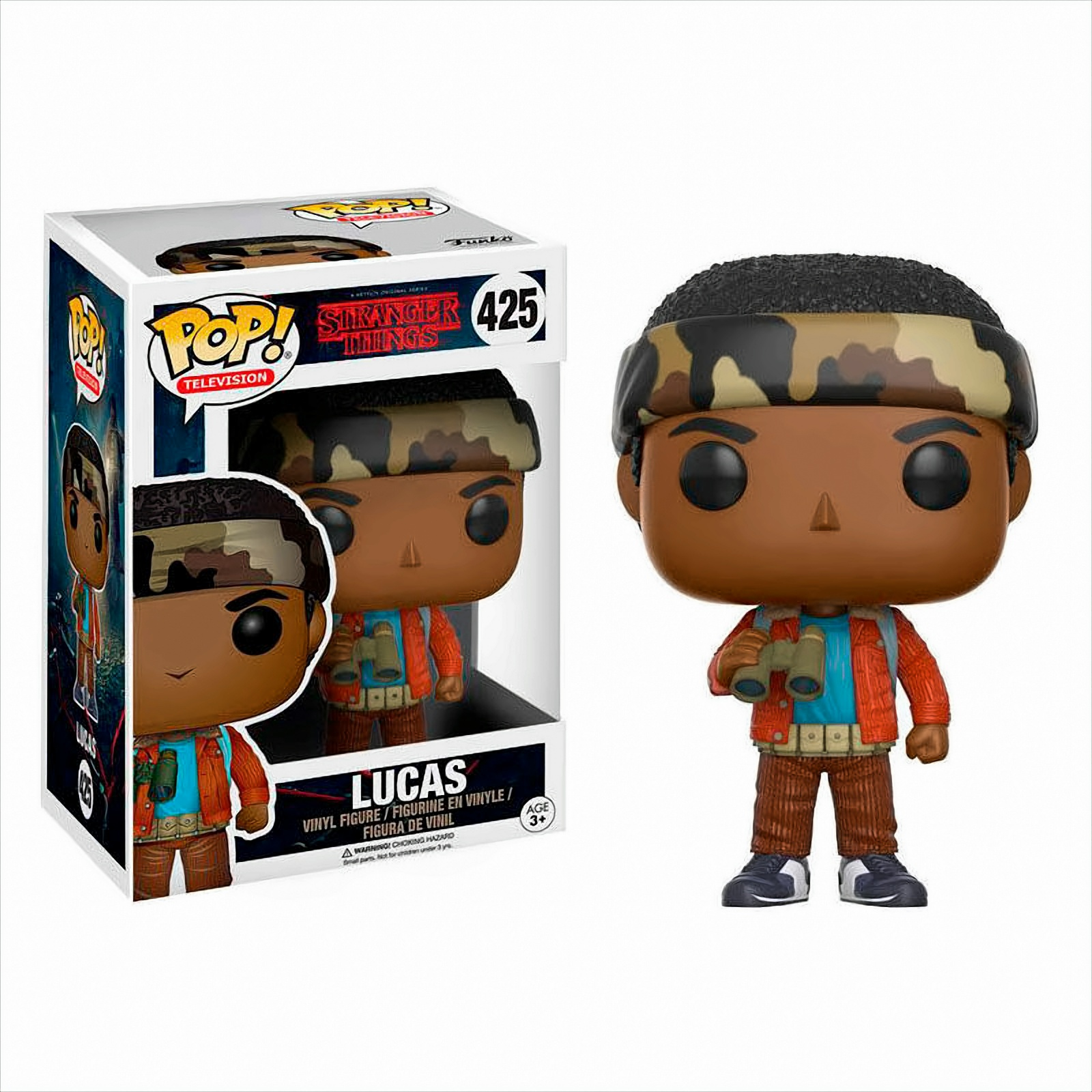 Figurka Funko Pop Lucasa z Stranger Things, z pudełkiem.