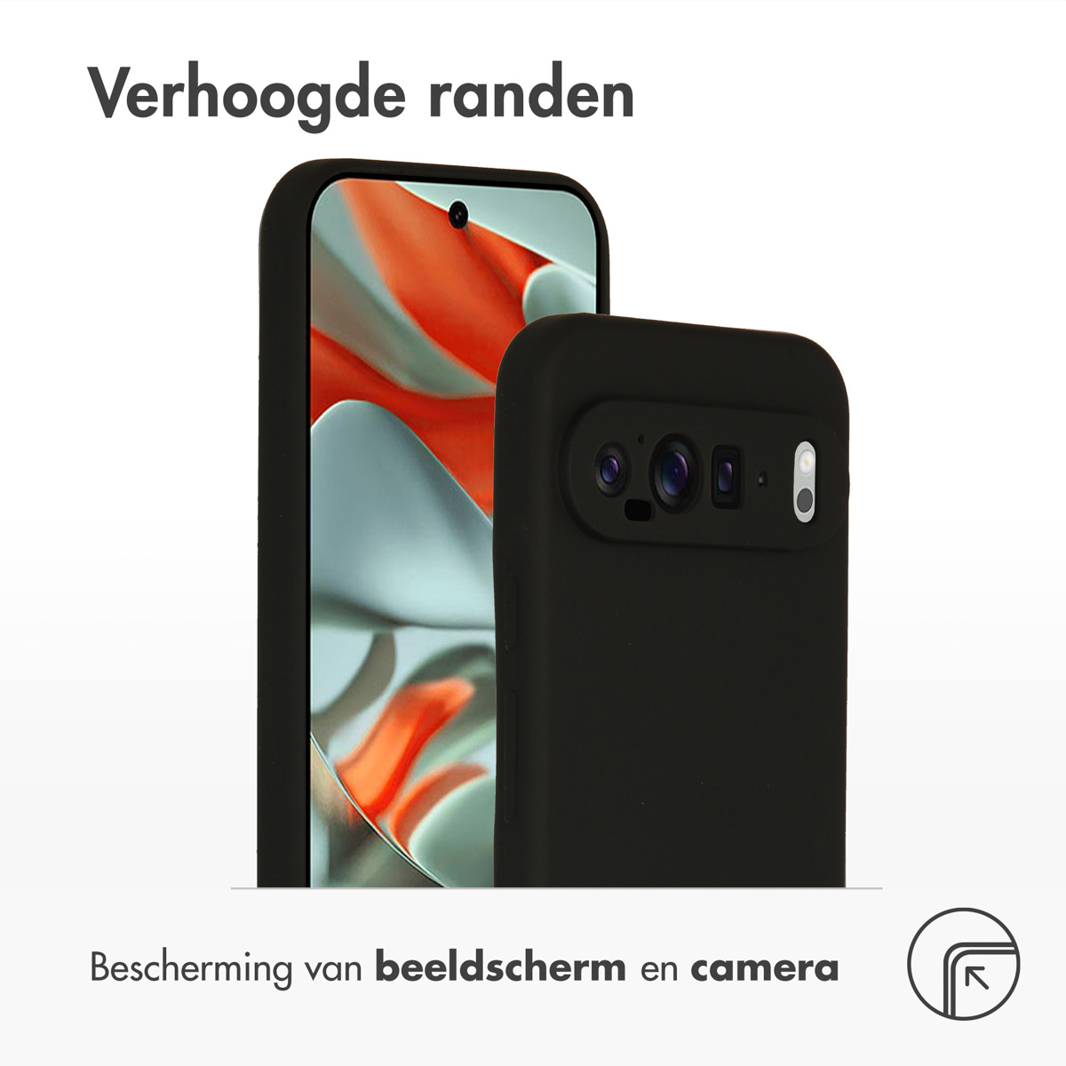 Custodia per telefono con schermo e fotocamera.