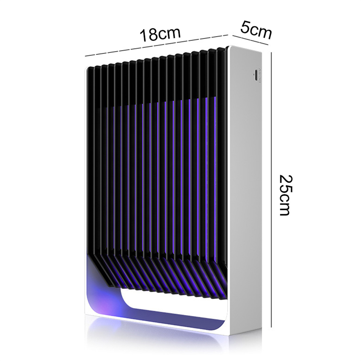 Ein weißes und lila LED-Licht, das für einen Raum von 18 cm x 25 cm konzipiert ist.