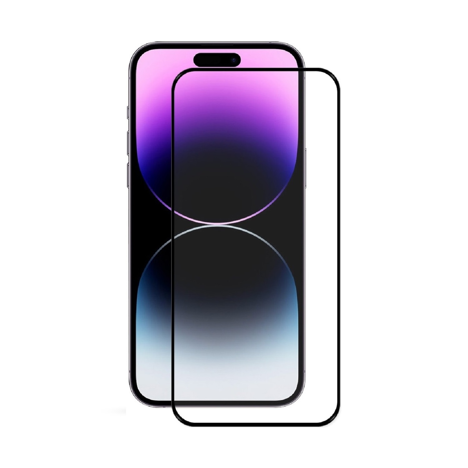 Ein Displayschutz für ein Telefon neben dem Telefon.