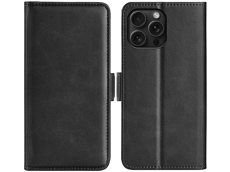 MOBYDEFEND iPhone 16 Pro Max Hoesje Luxe Bookcase Sluiting Zijkant