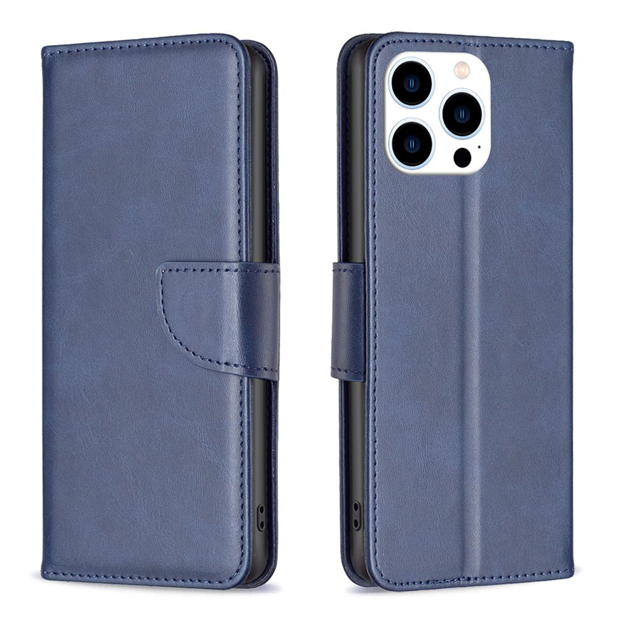 Blauwe telefoonhoes voor de telefoon.