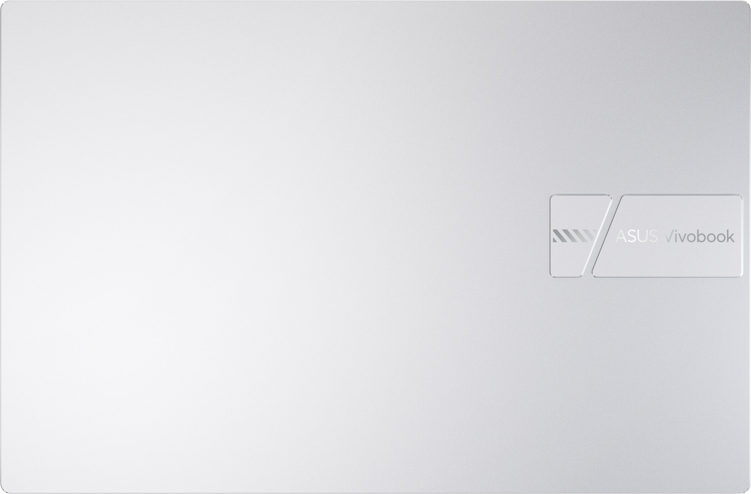 Una laptop blanca con el logo de ASUS Vivobook en la cubierta superior.