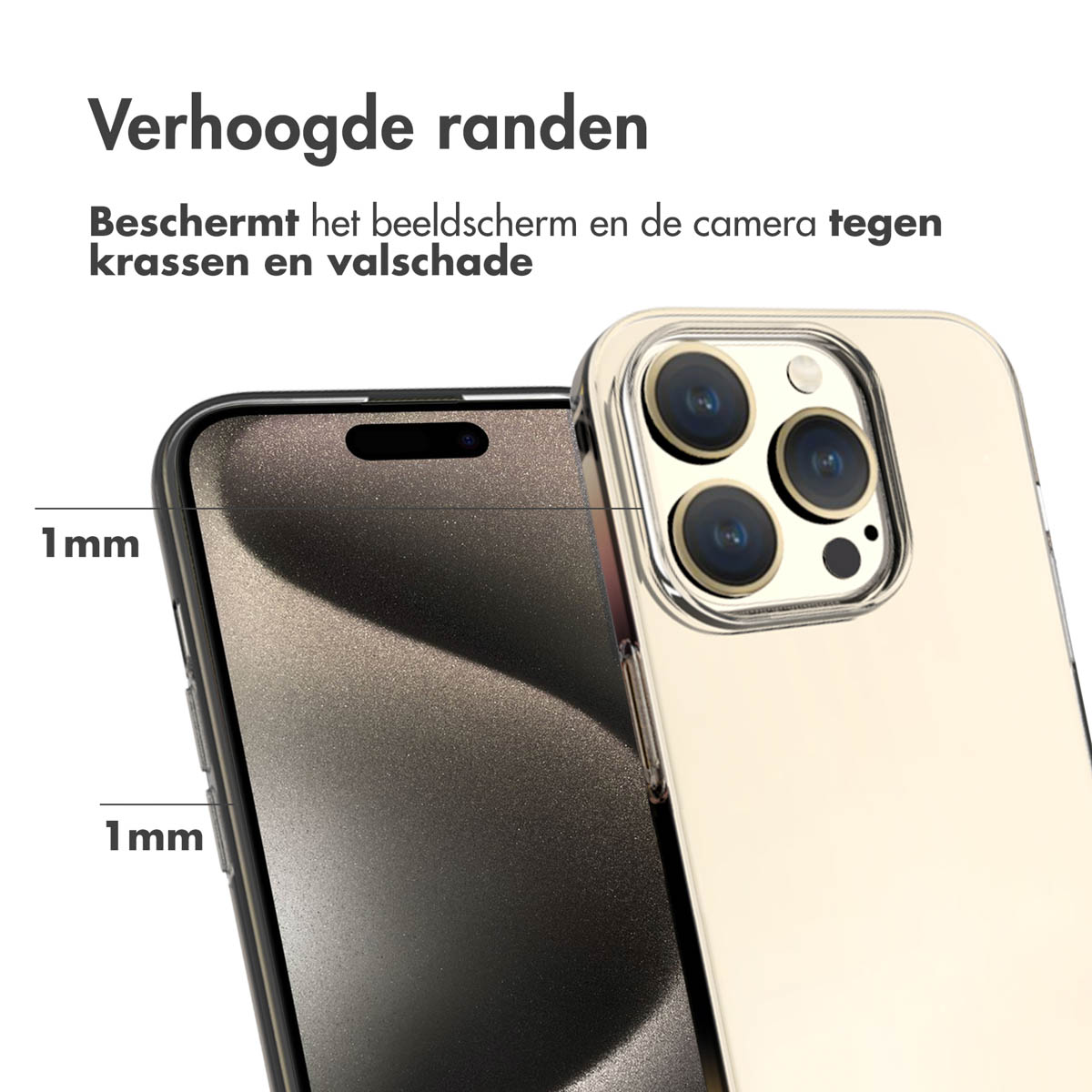 ACCEZZ protettiva Cover per Apple iPhone 15 Pro, Trasparente