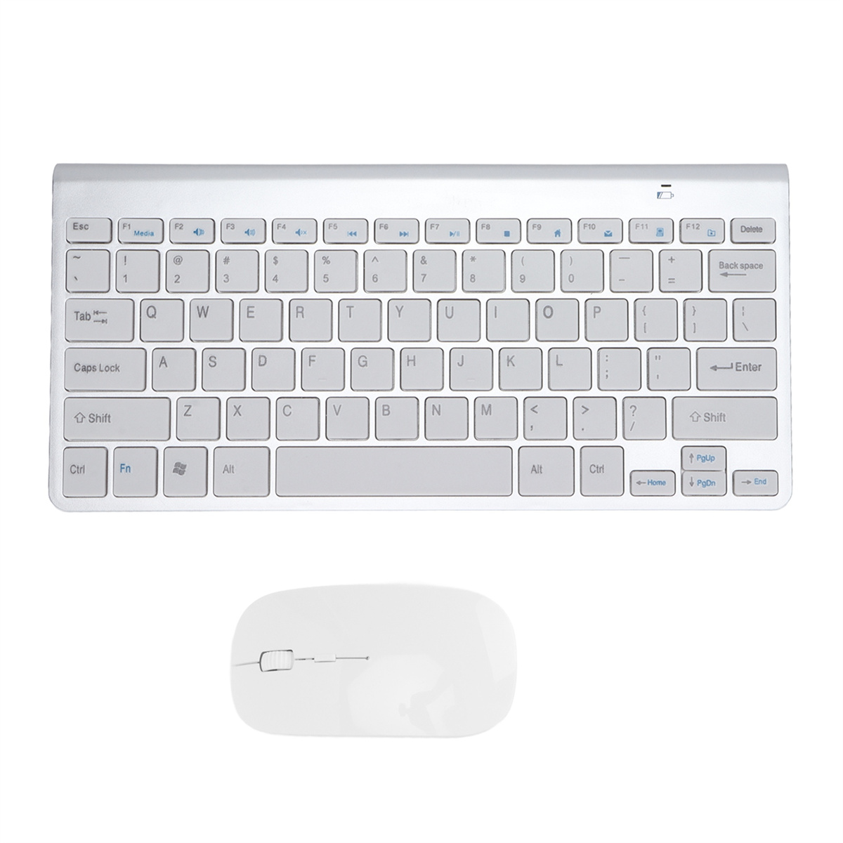 Weißes Tastatur- und Maus-Set. Isoliert auf weißem Hintergrund.