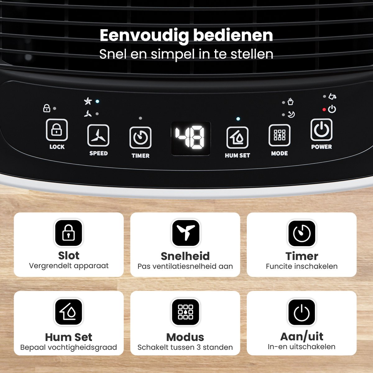 Professionele luchtontvochtiger 66L/dag, industriële luchtontvochtiger