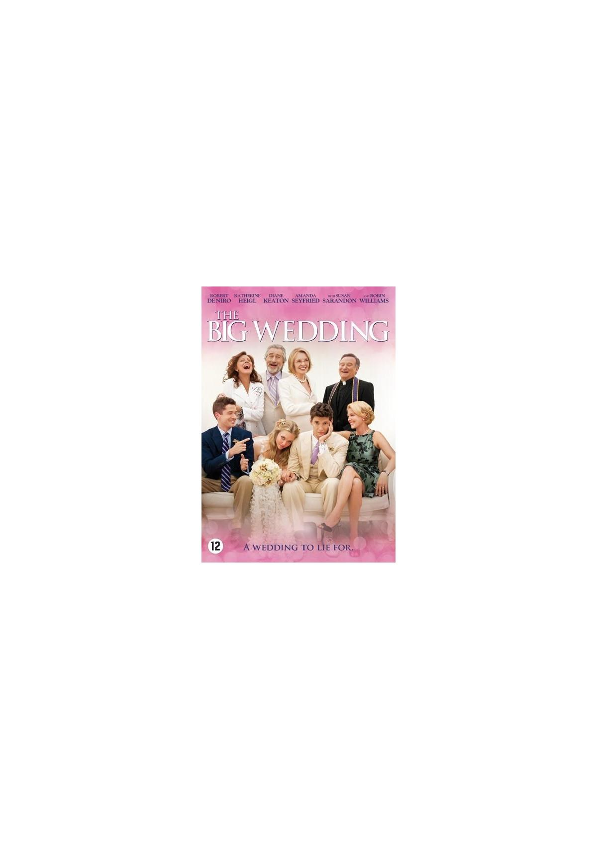 La couverture du film The Big Wedding. Groupe de personnes sur la couverture.