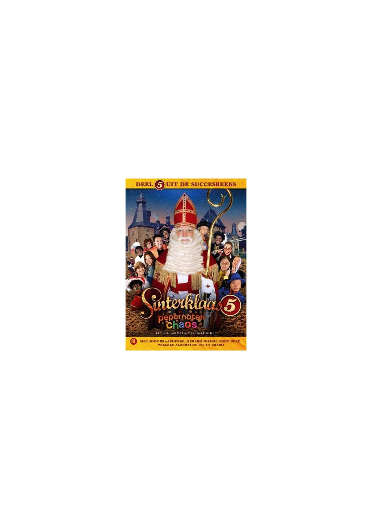 Pochette de DVD d'un film avec le Père Noël et des enfants, avec du texte en néerlandais.