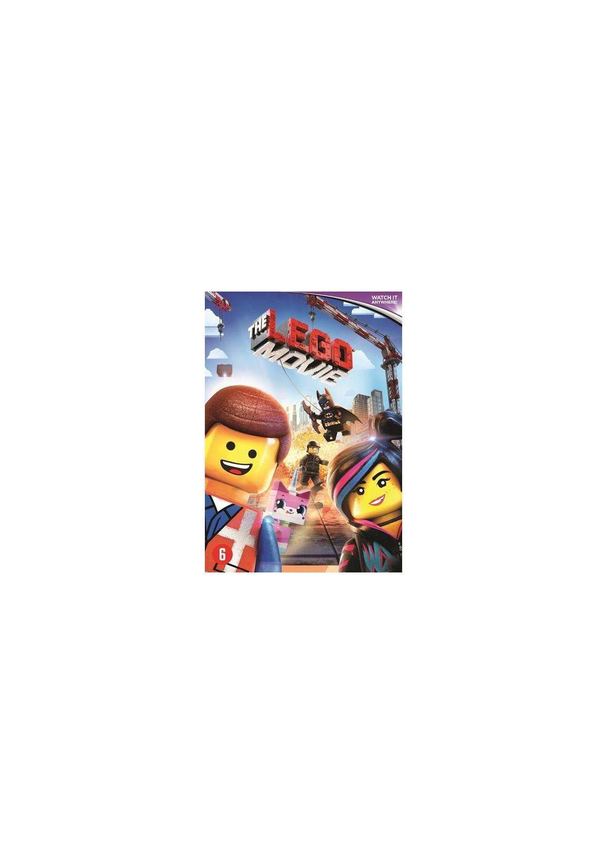 Couverture de film avec des personnages Lego et une scène de ville.