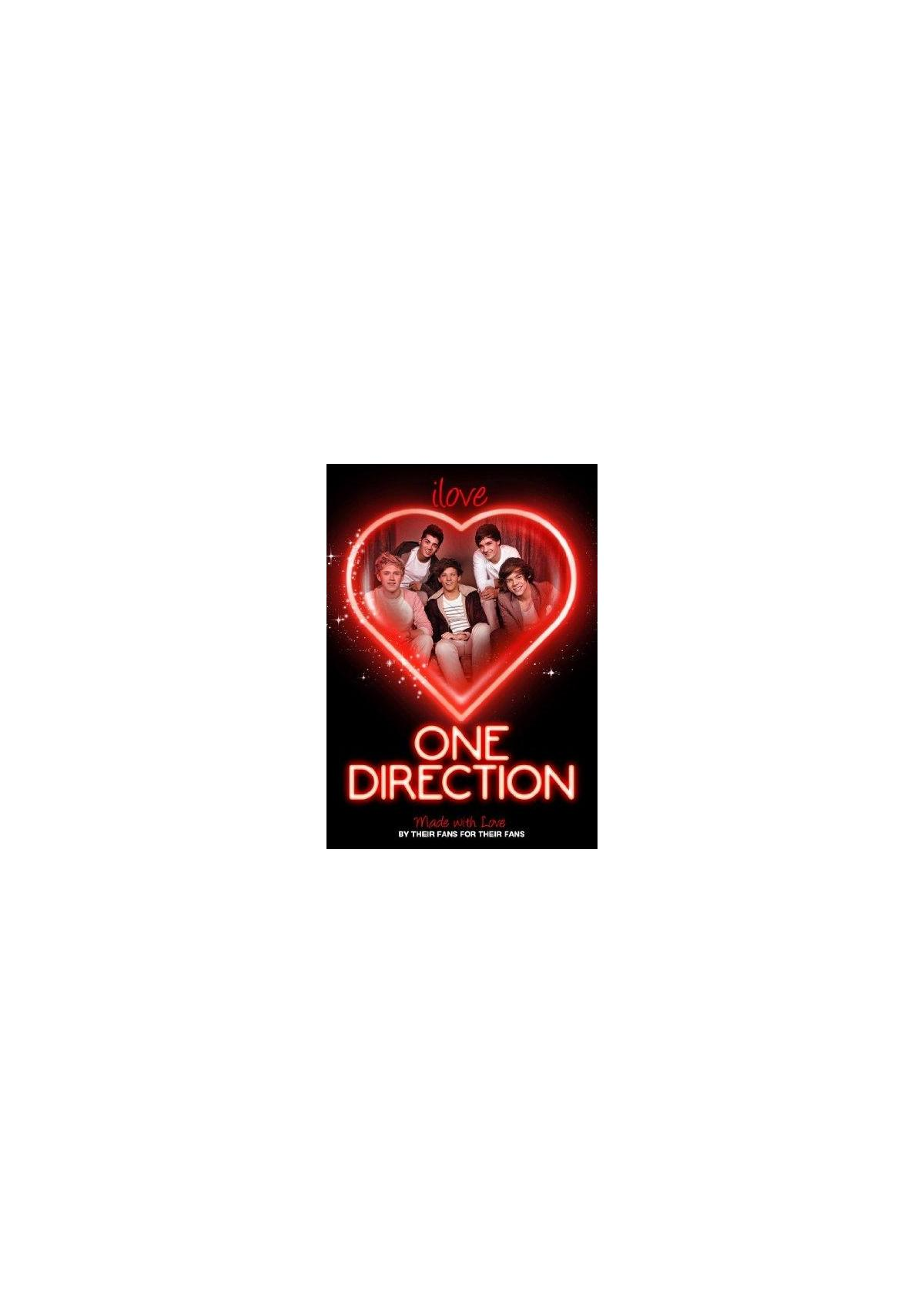 DVD-hoes van One Direction, met bandleden, tekst 'iLove One Direction'.