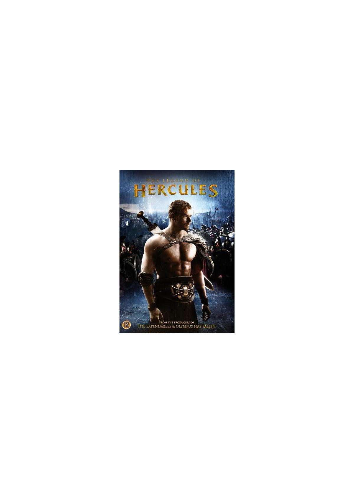 Couverture de film avec un homme torse nu tenant une épée et le titre 'Hercule'.