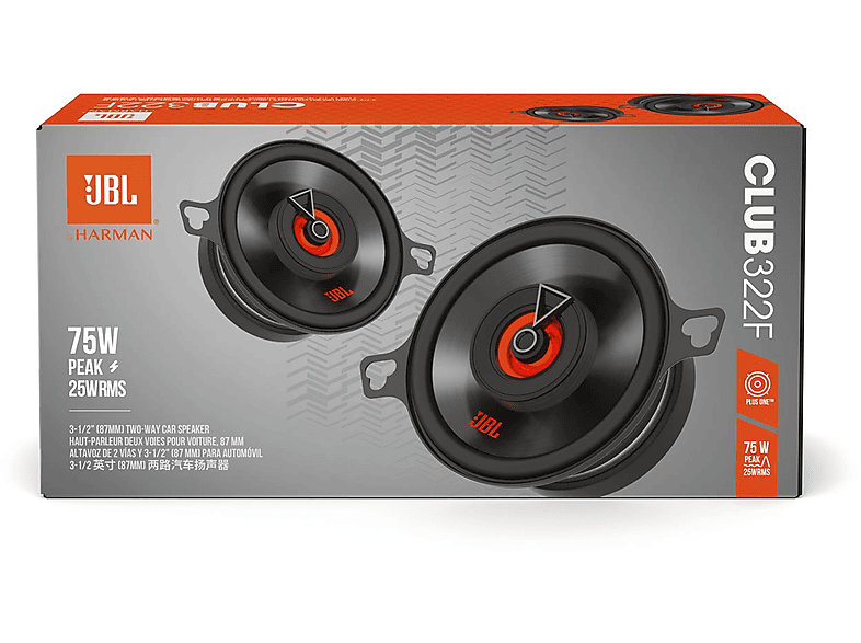 Altoparlanti Auto JBL Club 322F - Coassiali 2-Vie, 75 Watt, 87mm, Per Suono Professionale