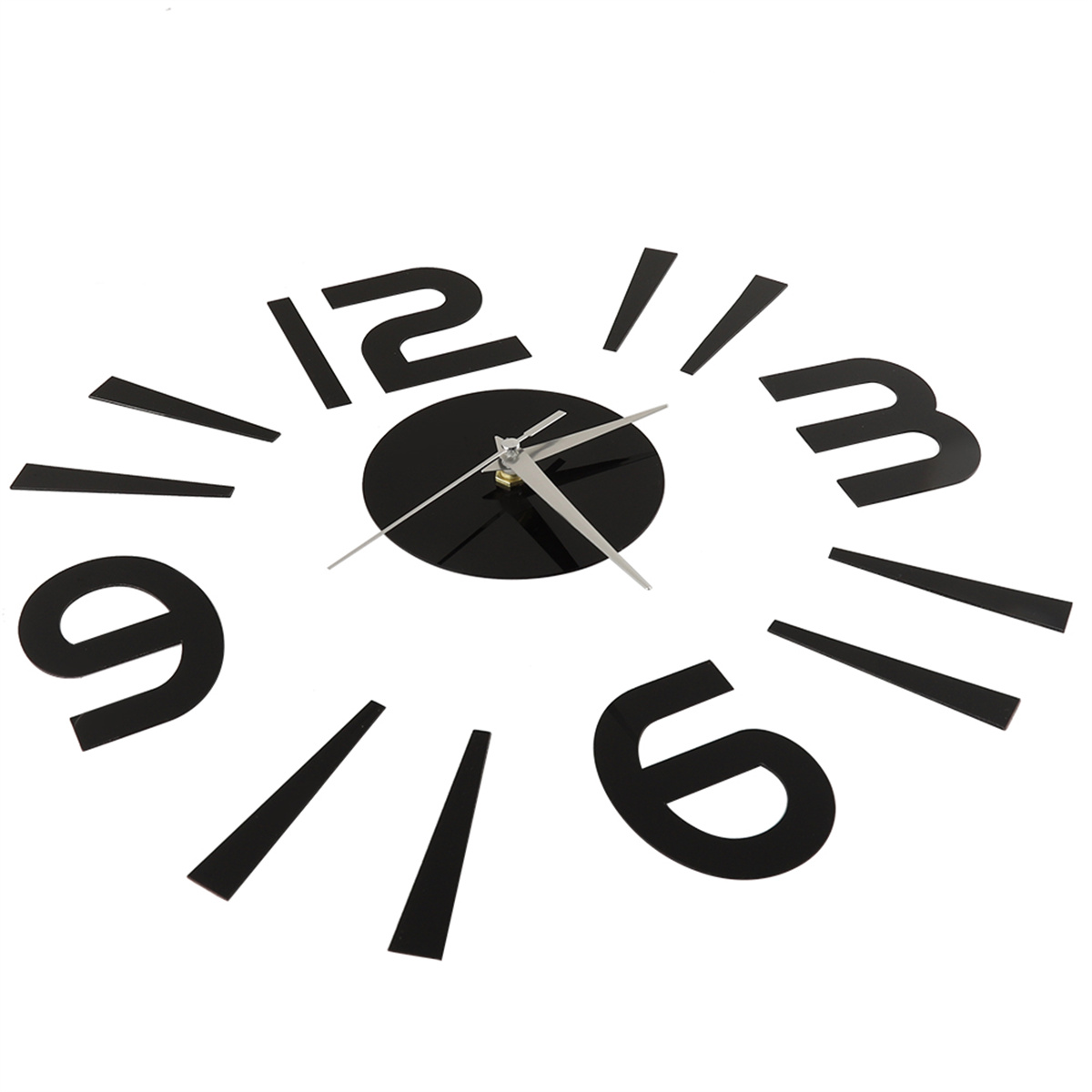 Ein Ziffernblatt mit schwarzen Ziffern und Zeigern auf weißem Hintergrund. Die Zahlen sind um die Uhr herum platziert.