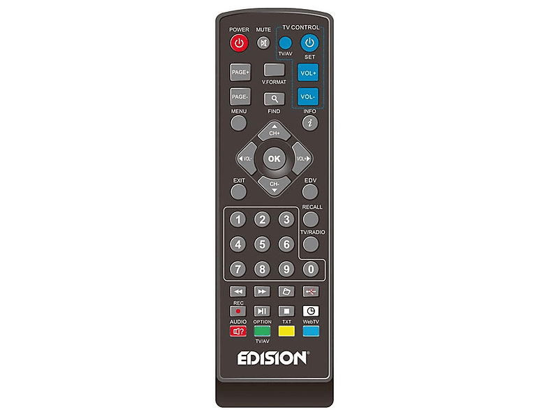 Telecomando Sostitutivo AULCMEET Per Decoder Edision: Progressiv, Hybrid, Triton, Proton T265, Proton LED E Altri