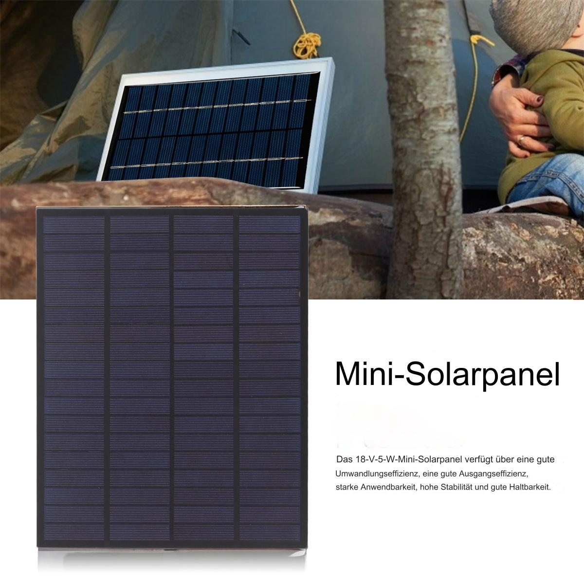 Ein Mini-Solarpanel mit Text und einem Bild von Solarpanel und Person.
