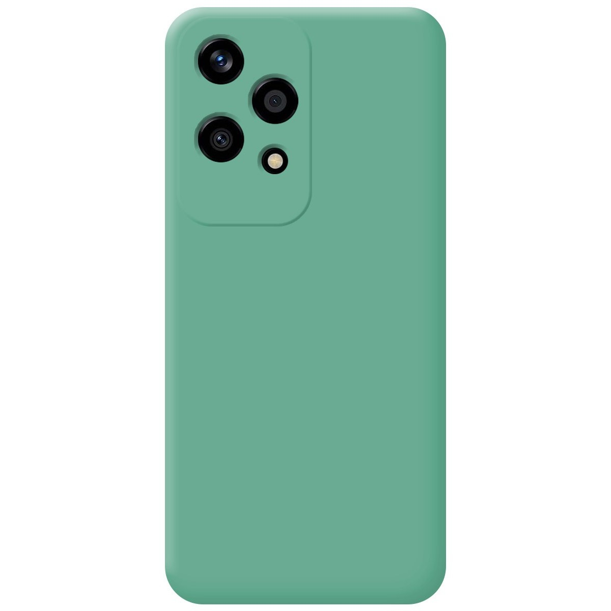 Custodia per telefono verde menta tinta unita con obiettivi della fotocamera.