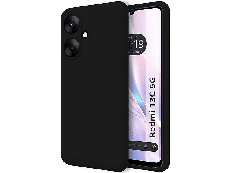Custodia Libro Con Finestra Per Xiaomi Redmi 13C: Protezione E Supporto Magnetico, Colore Nero
