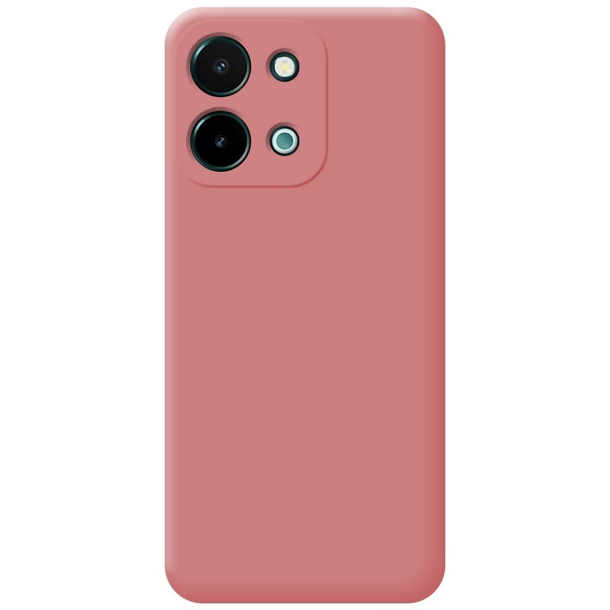 Custodia per telefono rosa con un set di fotocamere nero. Lo schermo non è visibile.