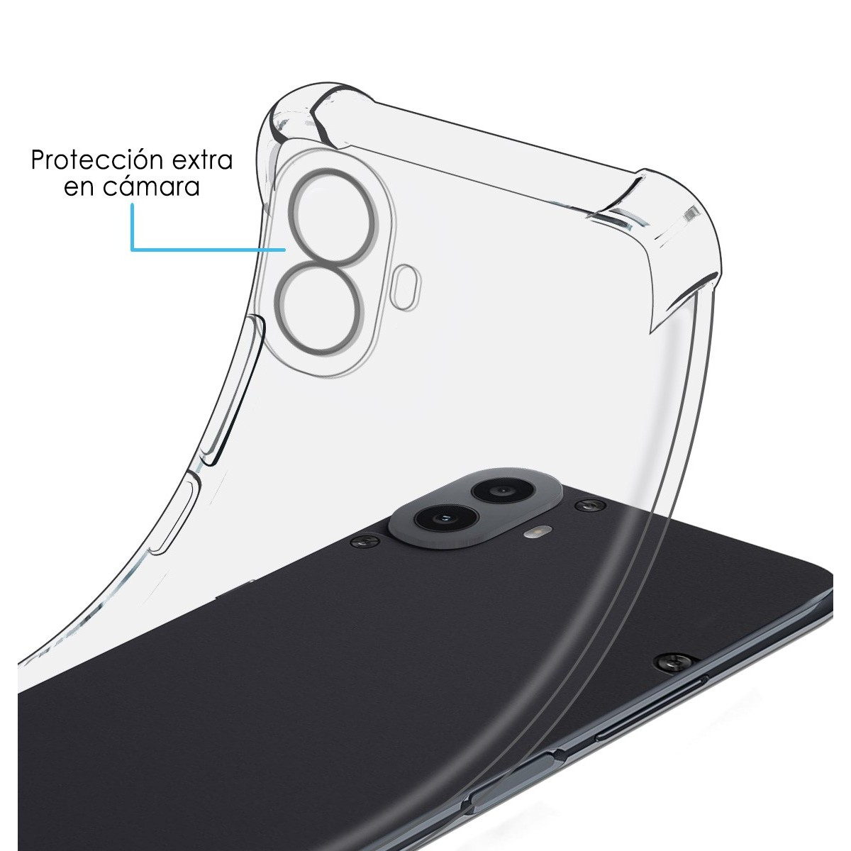 ACCEZZ SH00085728 CUSTODIA per Nothing Phone (3a) Pro, Trasparente