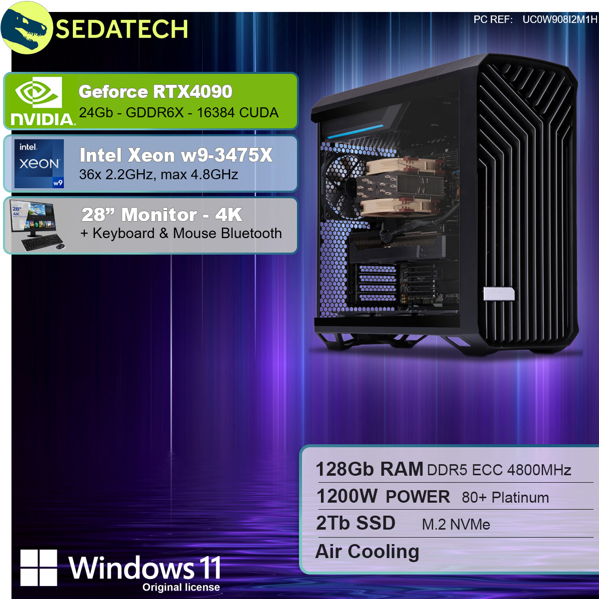 SEDATECH Intel Xeon w9-3475X, Komplett PC mit Intel® Xeon® W, 128 GB ...