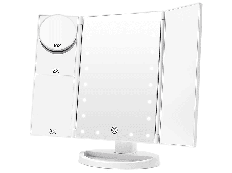 Nestling LED Make-up-Spiegel Weiß - 21 LED Lichter Mit 10x Vergrößerung