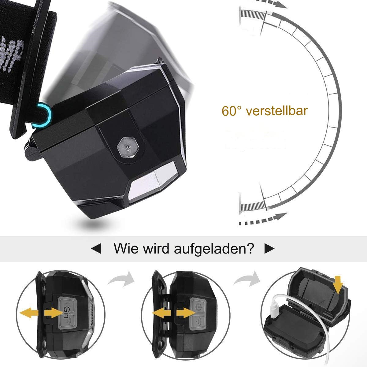 Ein schwarzes Gadget mit einem Drehmechanismus. Es zeigt, wie man das Gerät öffnet und auflädt.