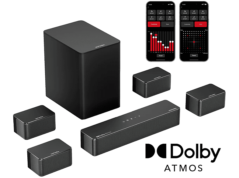 Barra de sonido con subwoofer - ULTIMEA 7.1 Barra de Sondio con Dolby Atmos y Control por APP