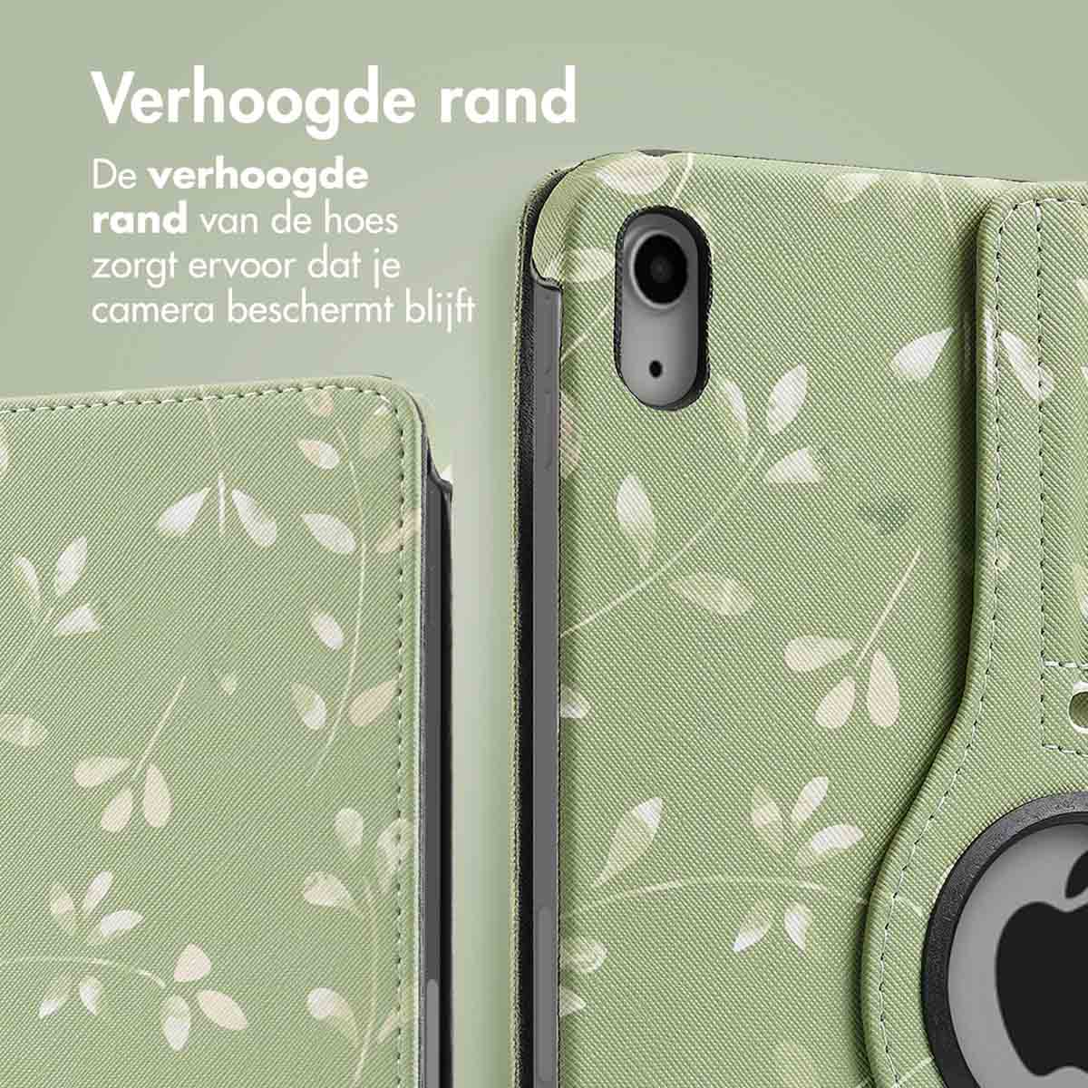 Green floral pattern case with a visible apple logo.