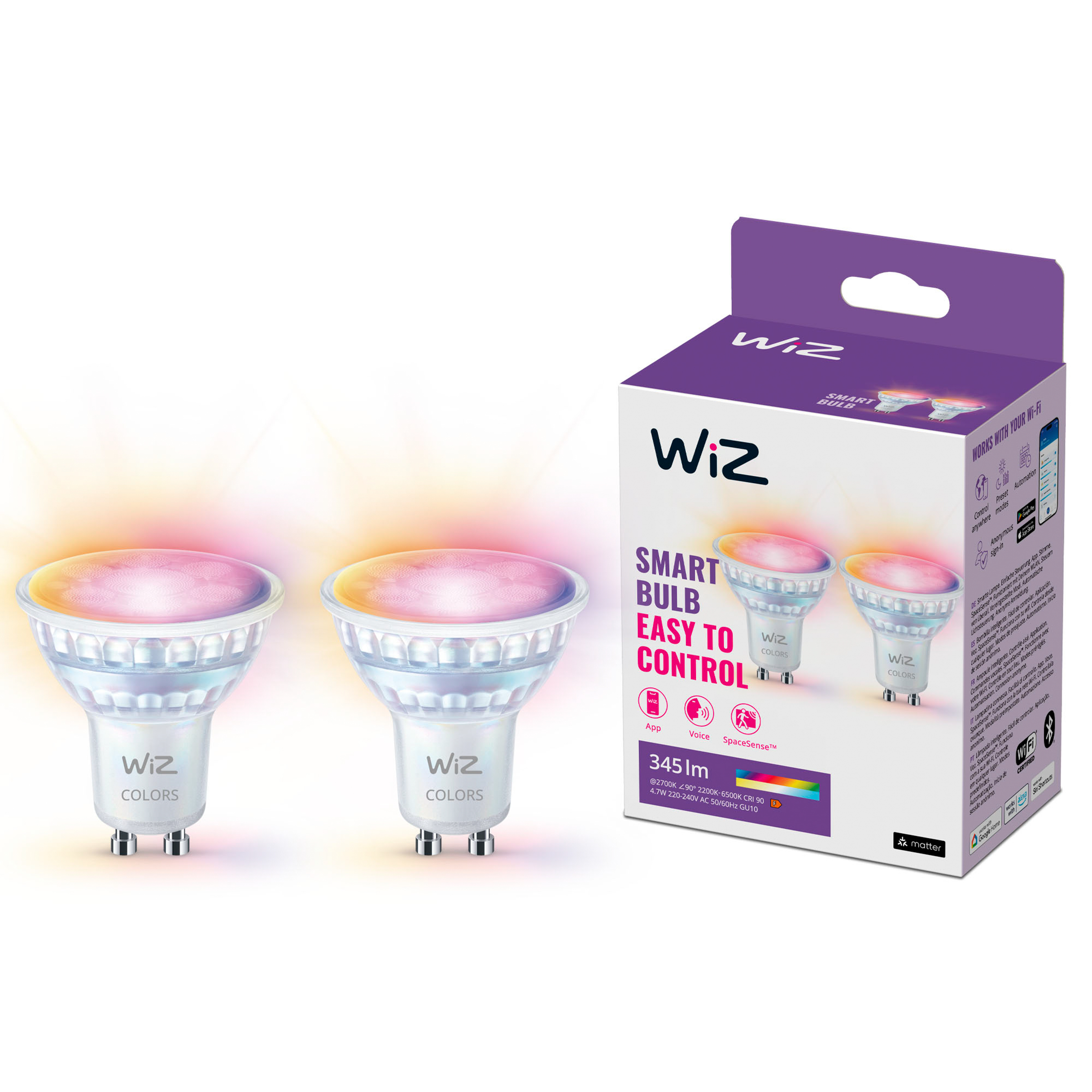 WIZ 50W PAR16 GU10 x2 Bluetooth Akıllı Led Spot Ampul