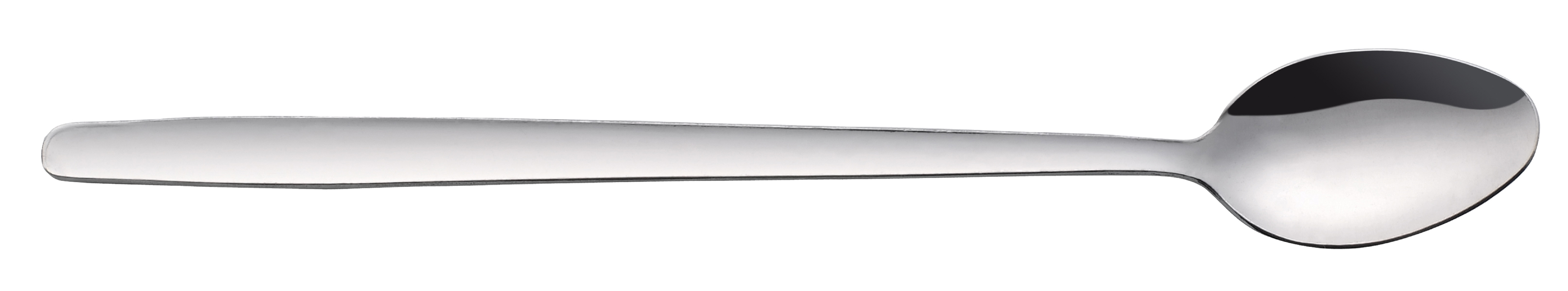 Cucchiaio d'argento lucido. Isolato su sfondo bianco. Design semplice e pulito.