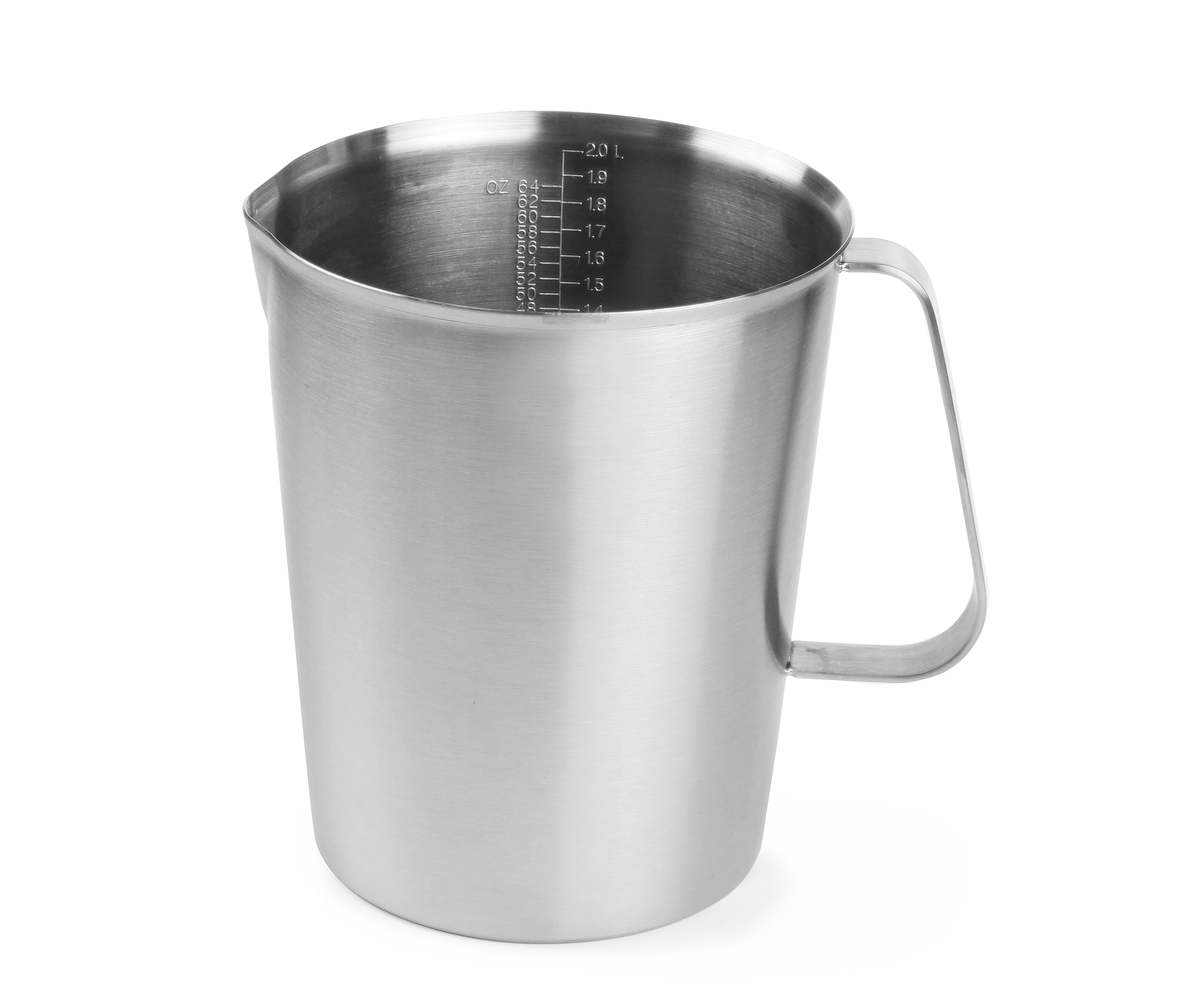 Un misurino in acciaio inox con manico.