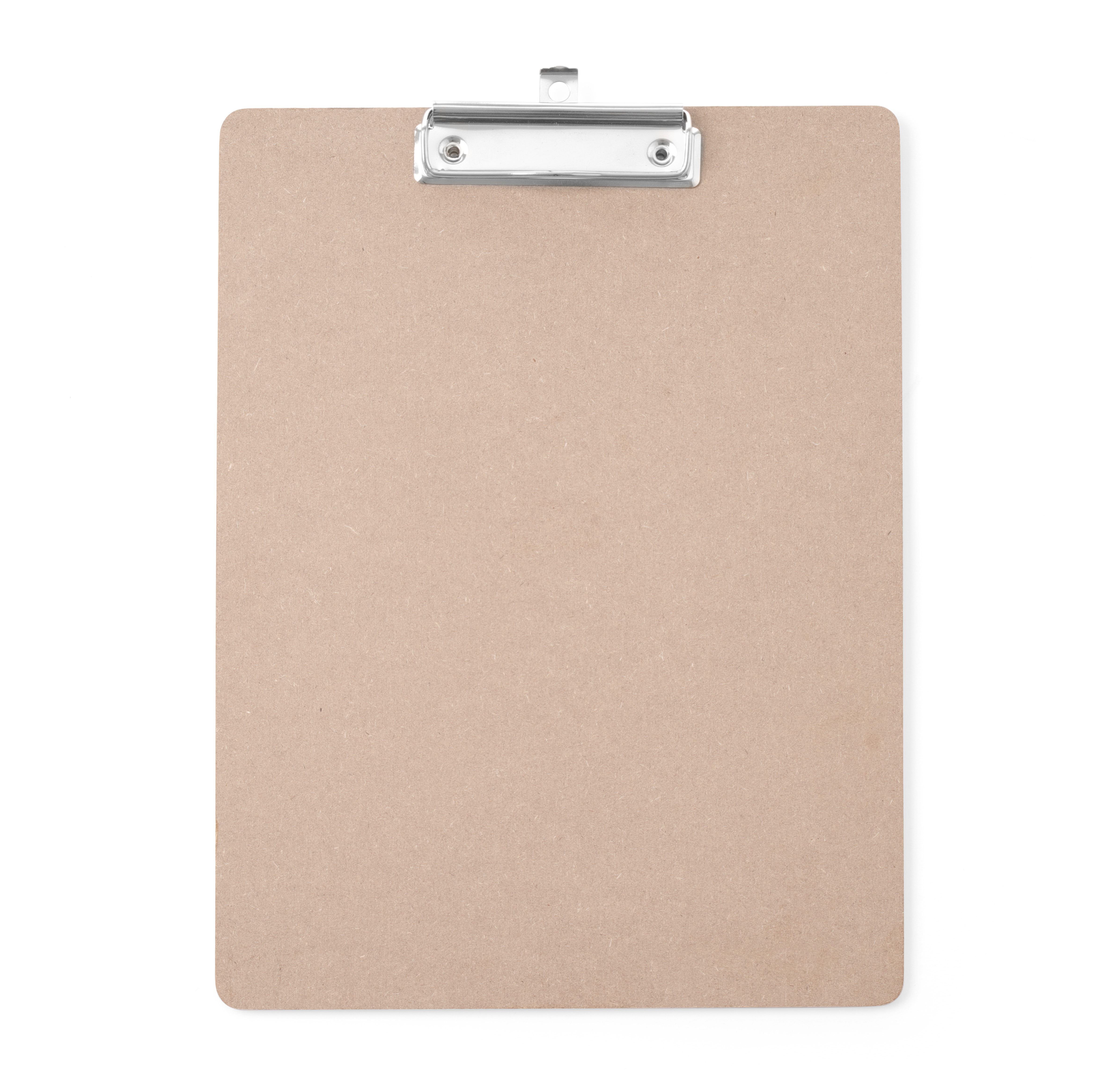 Appunto beige con clip argentato. La superficie della carta è vuota, in attesa di note.