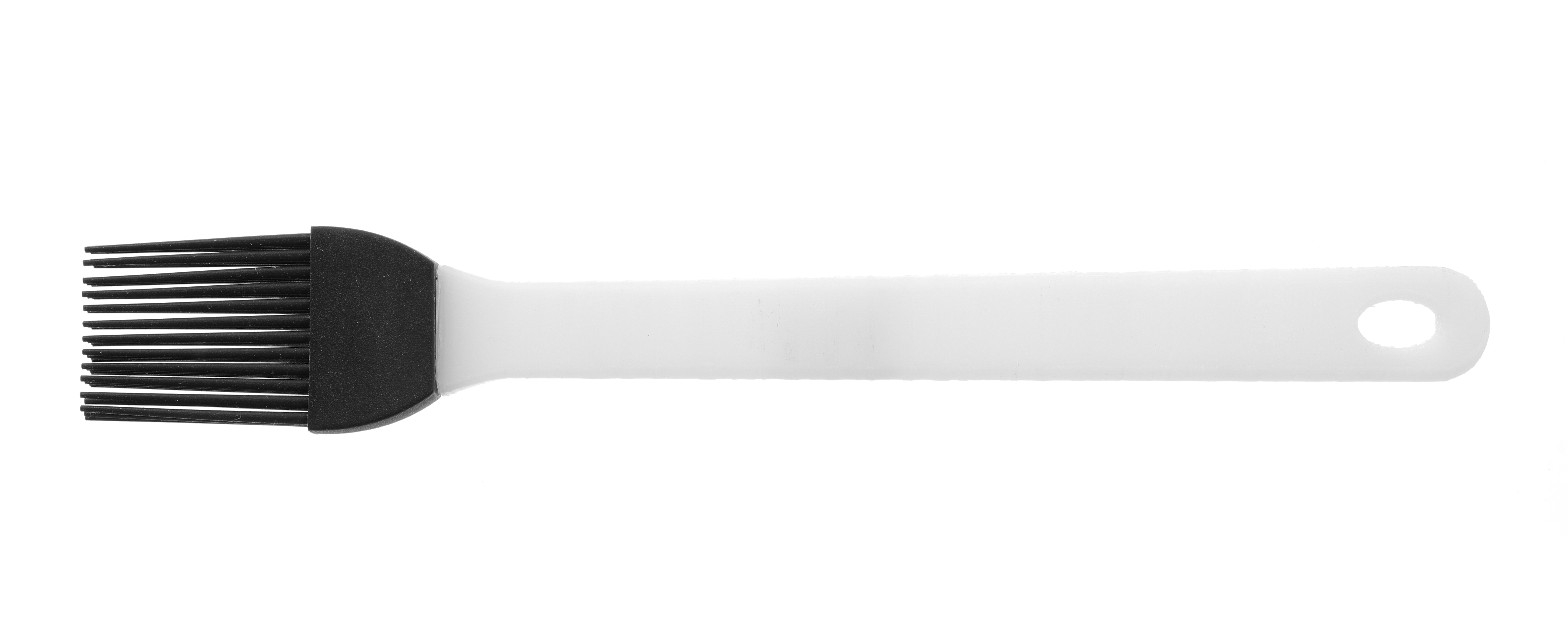 Pennello bianco e nero con manico bianco.