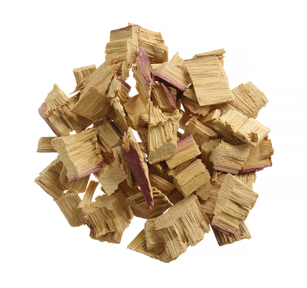 Pila di trucioli di legno beige e viola.