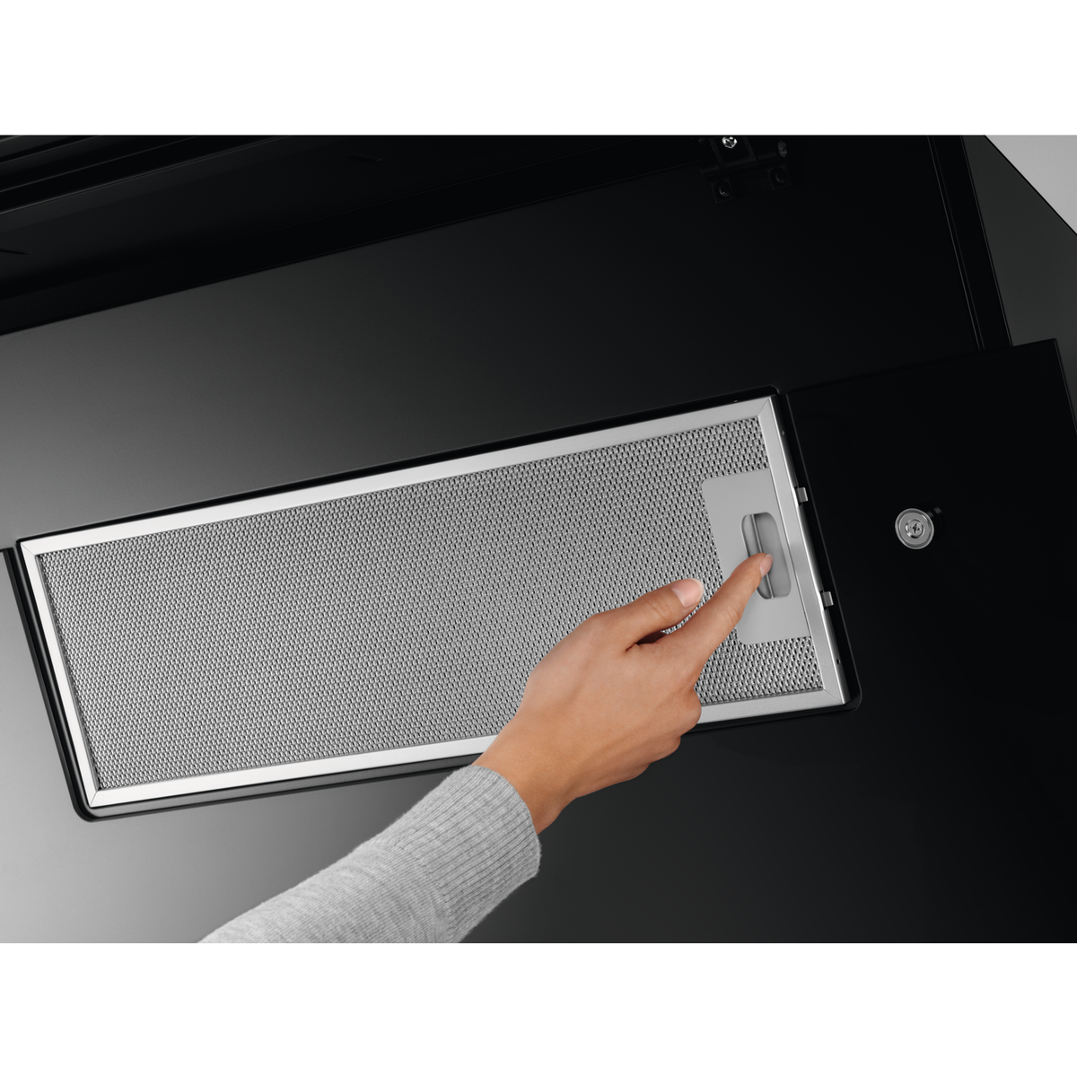 Campana decorativa - AEG Serie 9000 SilenceTech DVE5671HG, 3 velocidades, 400 m³/h, 600 mm, Negro e INOX