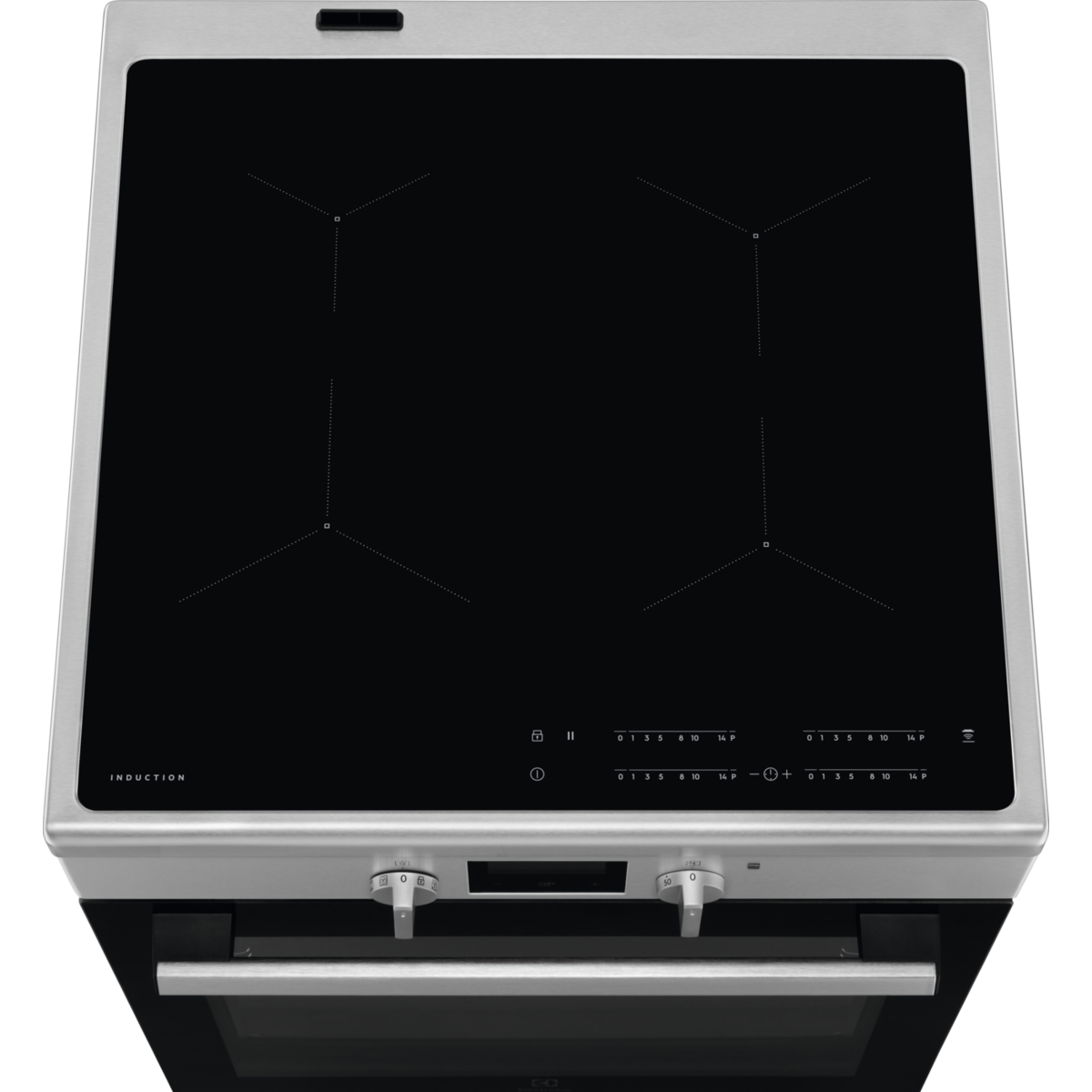 Cocina eléctrica  - CIB6646ABM AEG, 596 mm, INOX + Cristal Negro