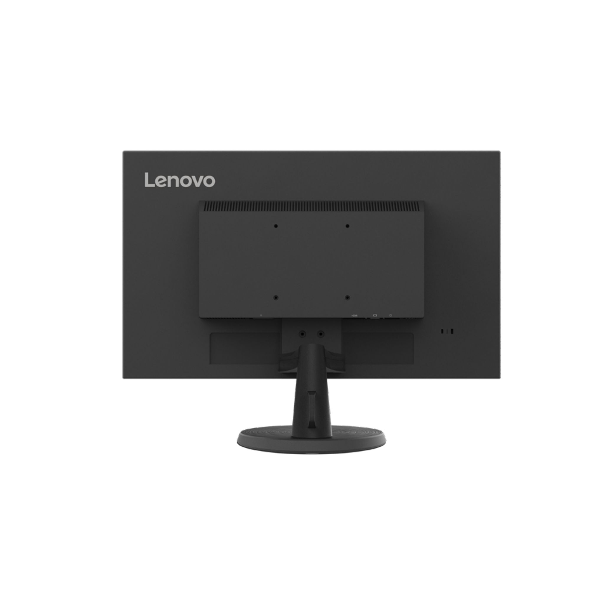 Tył monitora Lenovo. Czarny kolor, widoczne połączenia.