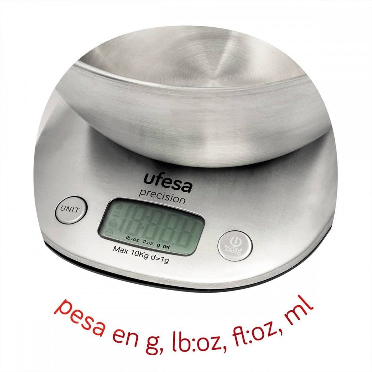 Balanza de cocina UFESA BC1700, 10 kg, Acero Inoxidable MediaMarkt