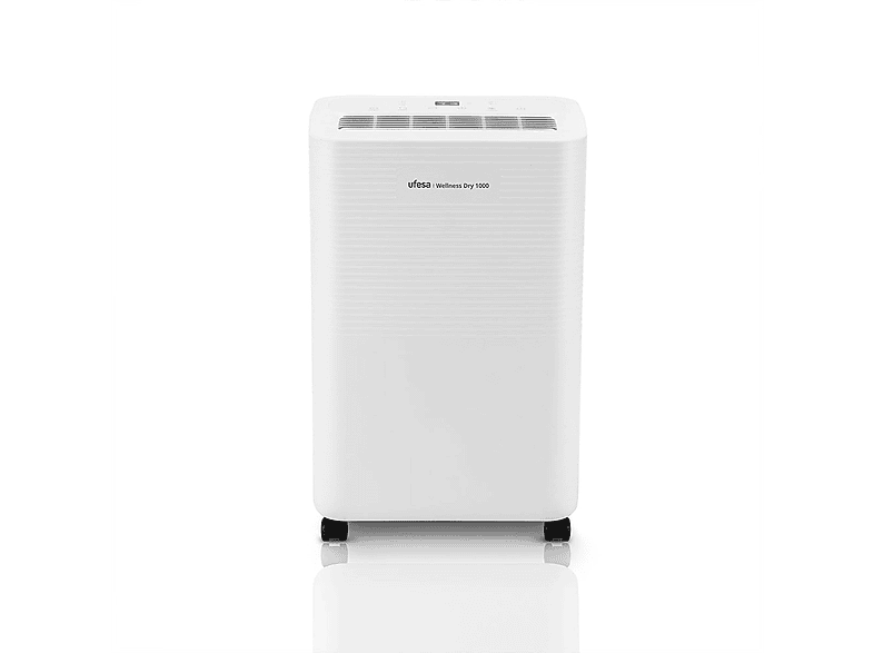 Ufesa Wellness Dry 2000 Luchtontvochtiger, 280 W, 12 l/24 h, stil, 47 dB, met intuïtief paneel, droogfunctie, vochtigheidssensor, 2 l, 2 snelheden, timer, tot 40 m²