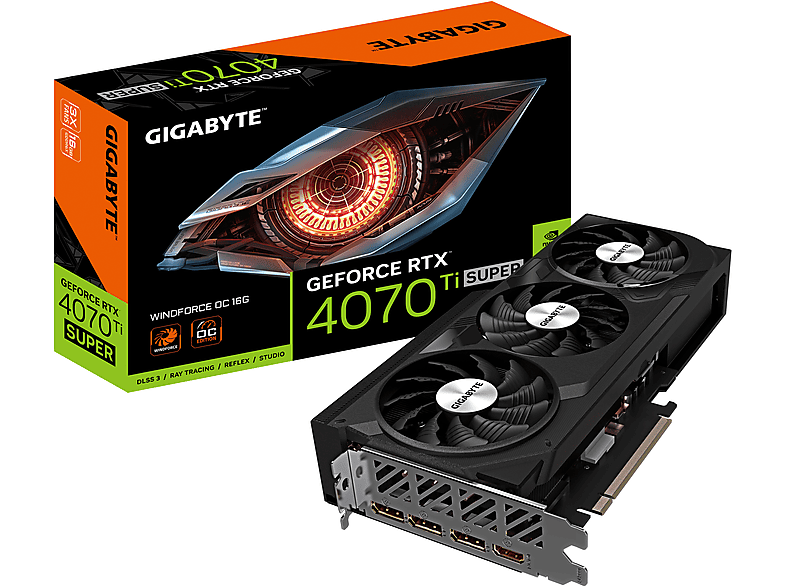 Tarjeta gráfica - GIGABYTE GeForce RTX 4070 Ti SUPER WINDFORCE OC 16G NVIDIA 16 GB GDDR6X