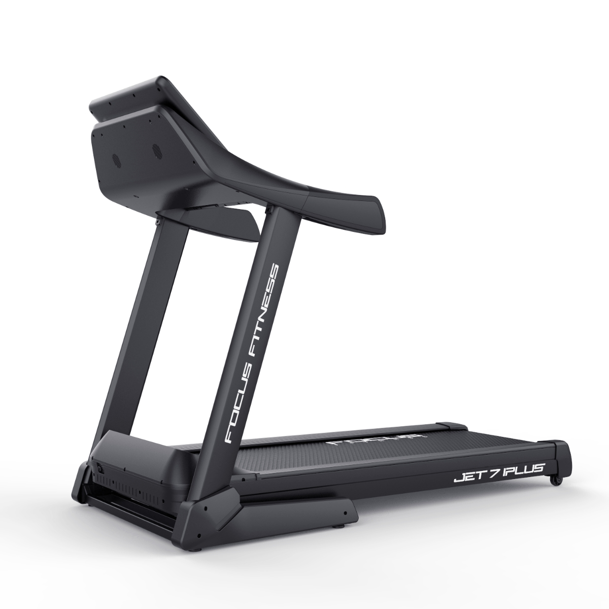 Black treadmill with the words "FOCUS FITNESS" on it.