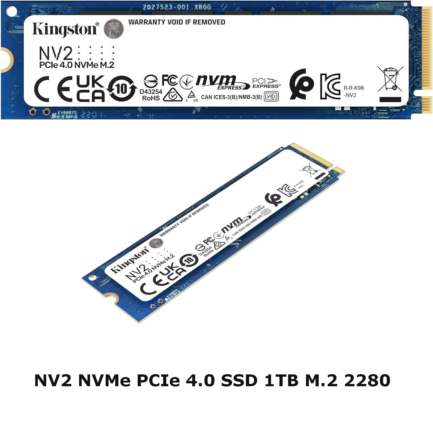 SSD NVMe. Tiene logotipos de Kingston y otros. El texto dice NVMe PCle 4.0.