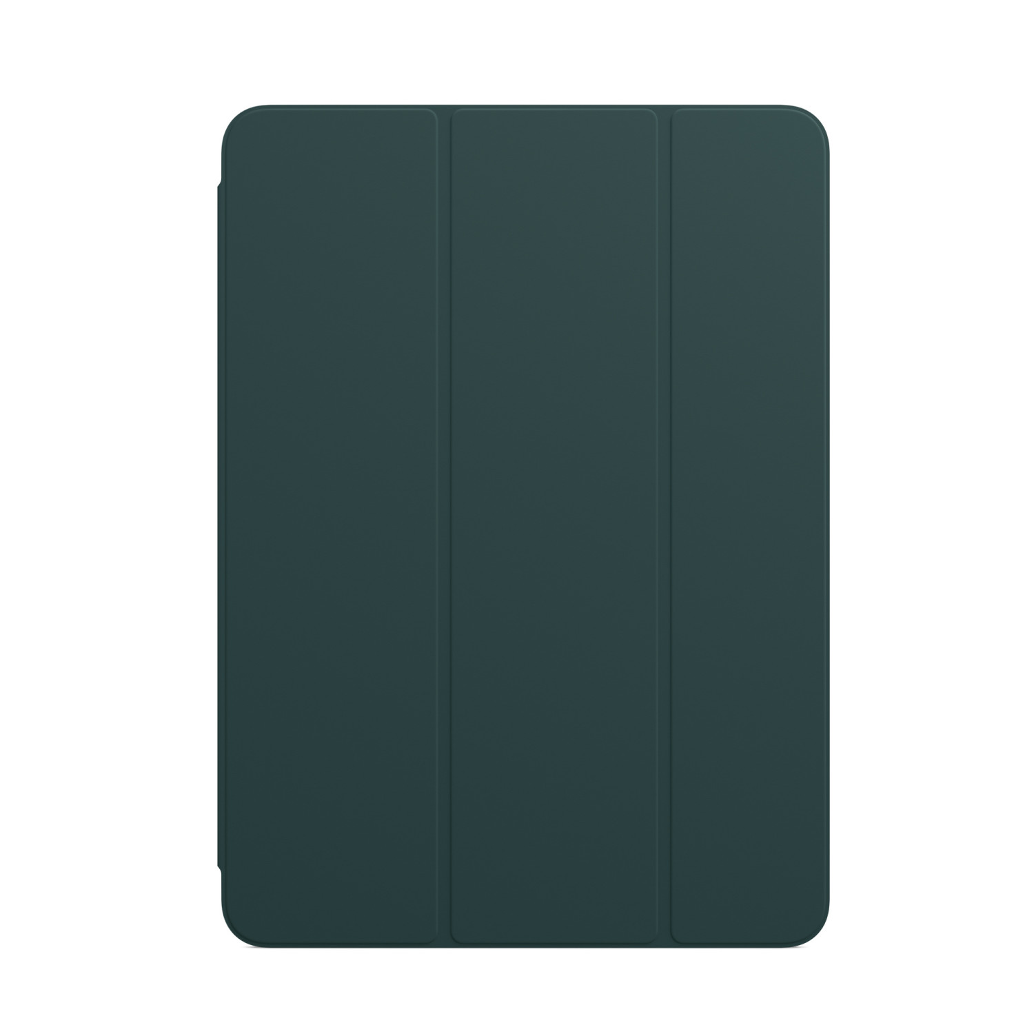 Ein geschlossenes, dunkelgrünes Tablet-Case. Das Case ist rechteckig mit glatter, matter Oberfläche.