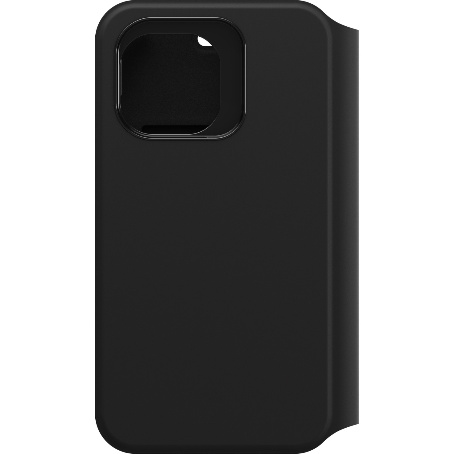 Schwarze Handyhülle mit Kameraaussparung. Design für ein Telefon.